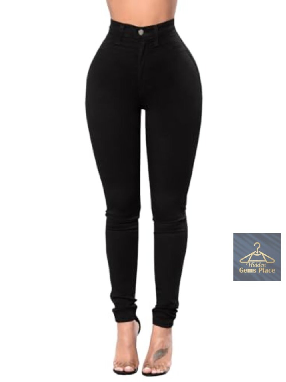 High Waist Skinny Jeans for Women Stretchy Ripped Denim Pants - Picture 3 of 6